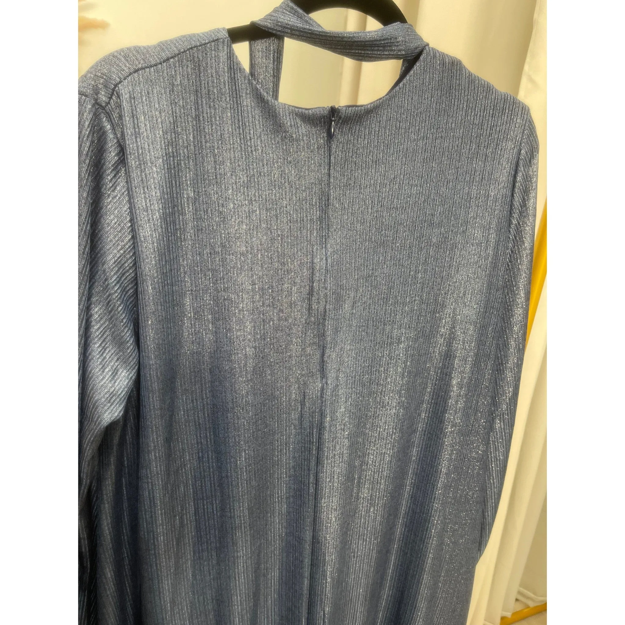 Shimmer A-Line Dress, Blue - PLUS SIZE