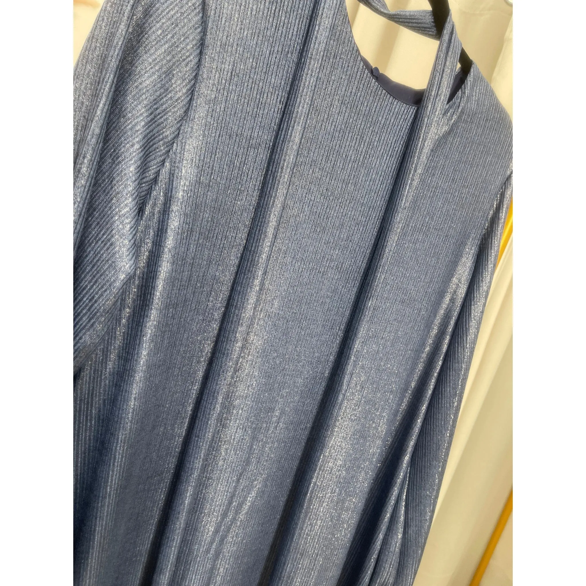 Shimmer A-Line Dress, Blue - PLUS SIZE