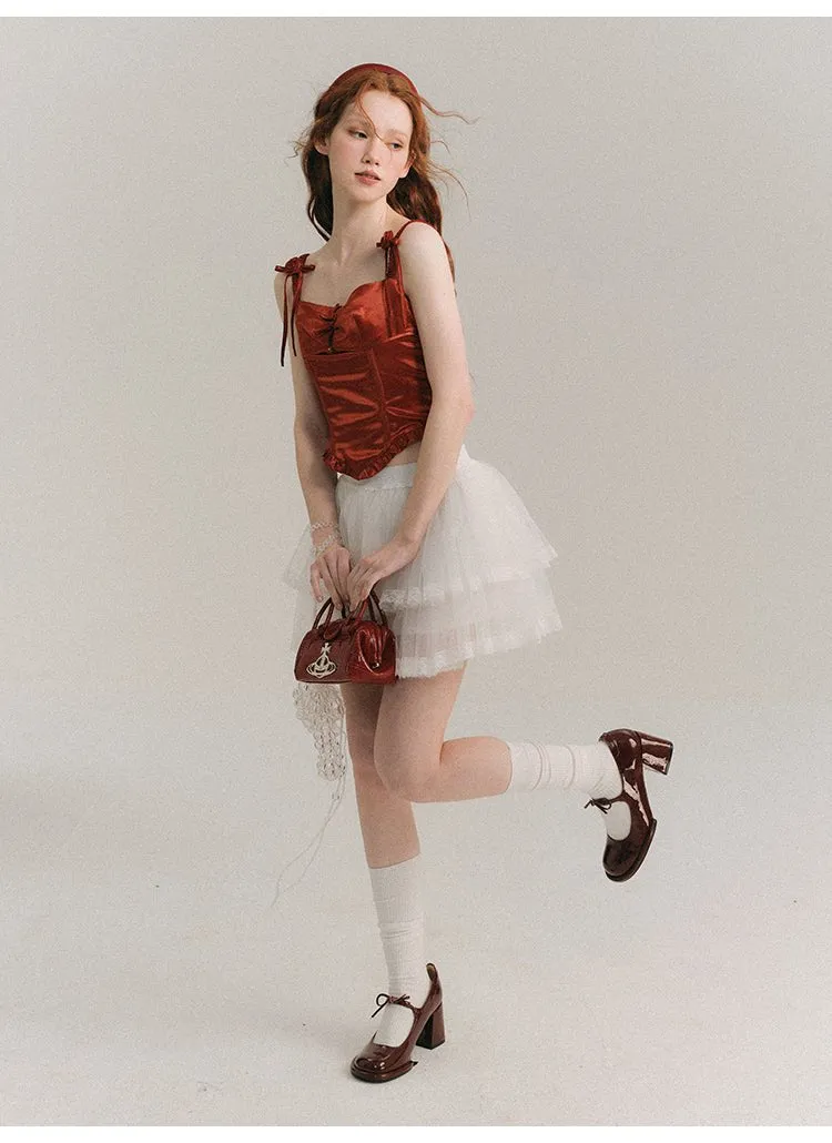 Shiny Camisole In Red
