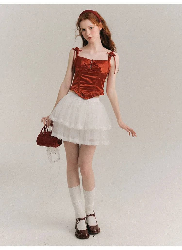 Shiny Camisole In Red
