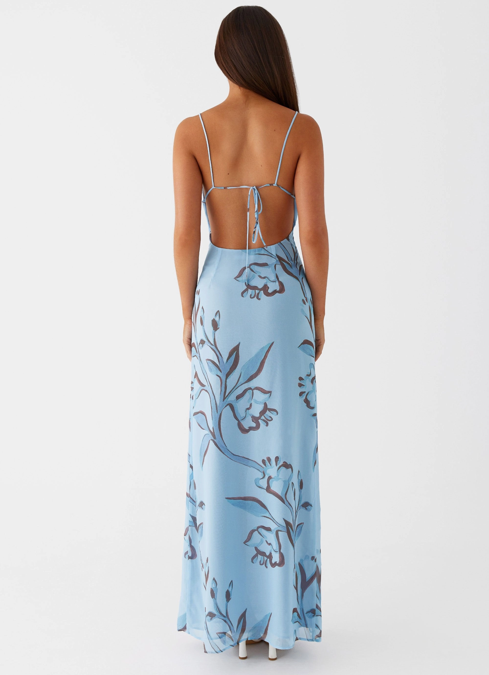 Soft Design Breeze Flow Felicia Daisy Maxi Dress - Blue Floral