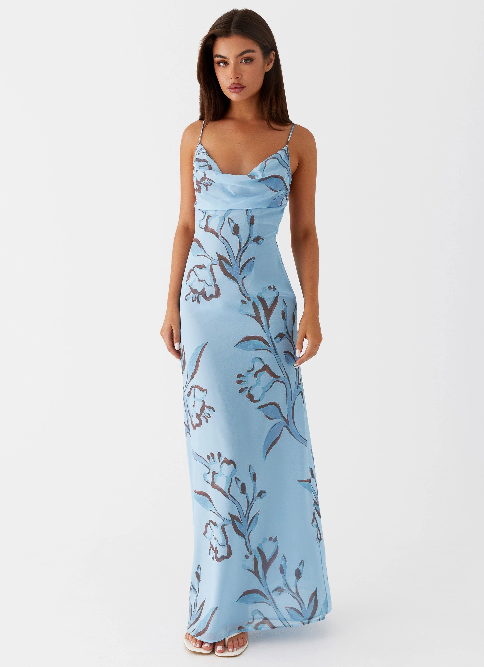 Boho Mood Felicia Daisy Maxi Dress - Blue Floral