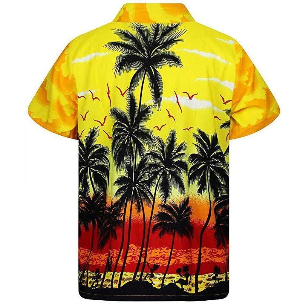Shirt-Hawaiian Men's Shirt, Palm Tree Print