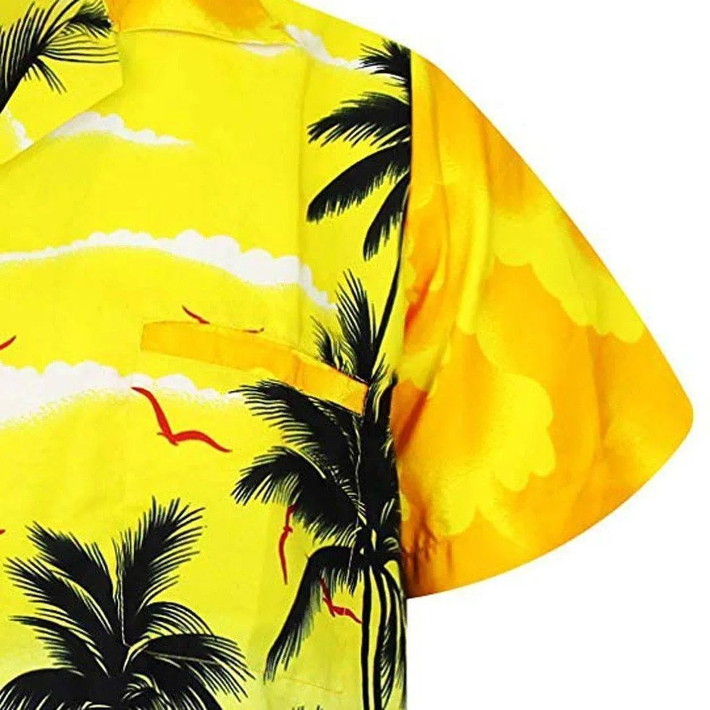 Shirt-Hawaiian Men's Shirt, Palm Tree Print
