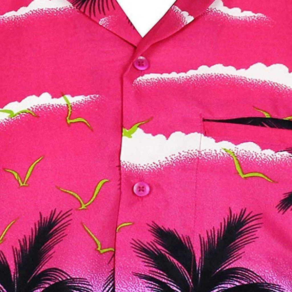 Shirt-Hawaiian Men's Shirt, Palm Tree Print