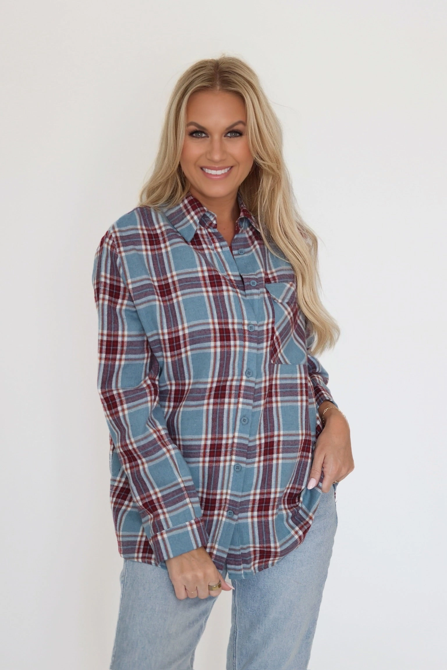 Flannel Cure Top Fashionable Look Sustainable Fabric Blend