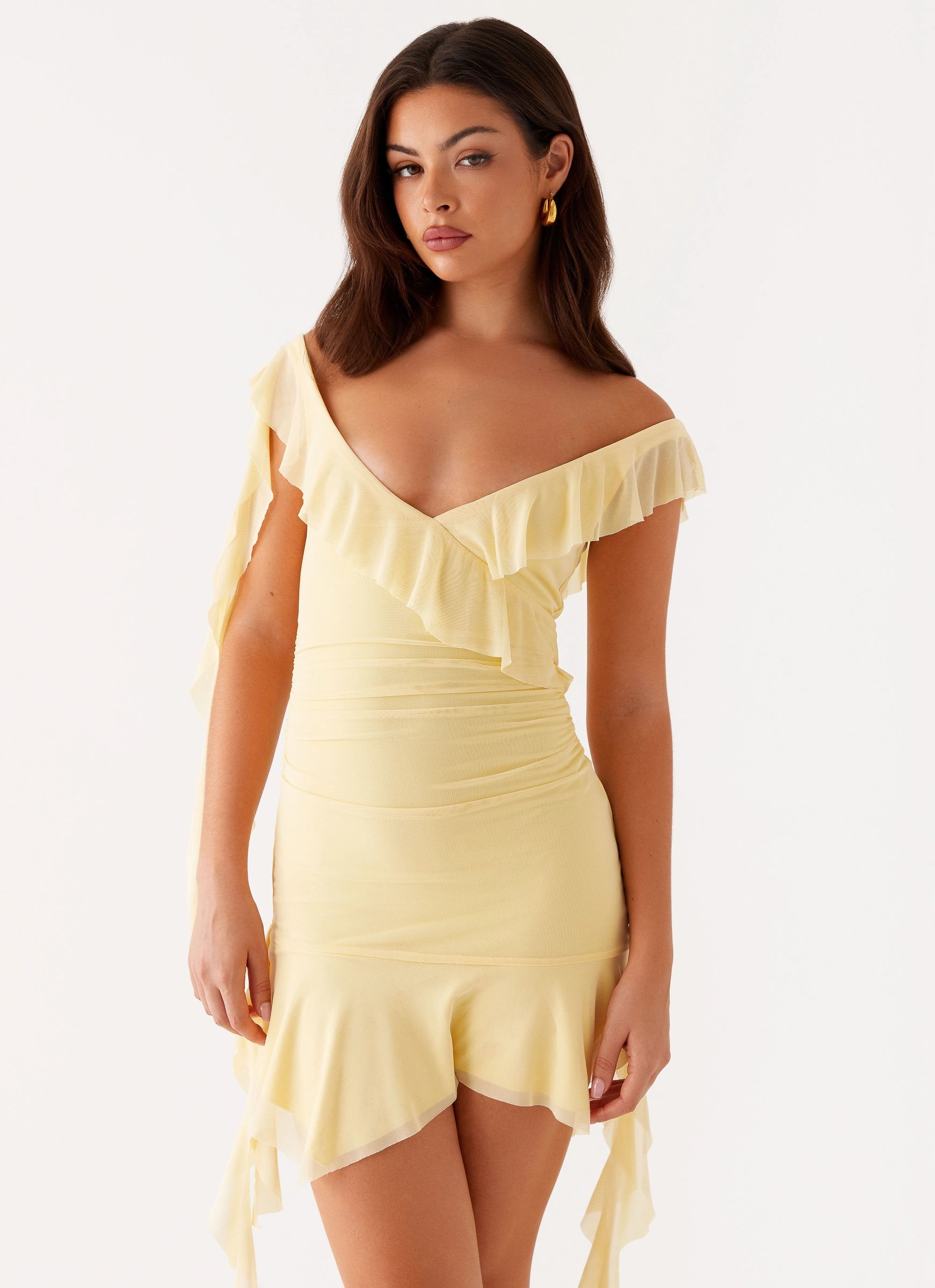 Flowy Layers Shona Mini Dress - Yellow