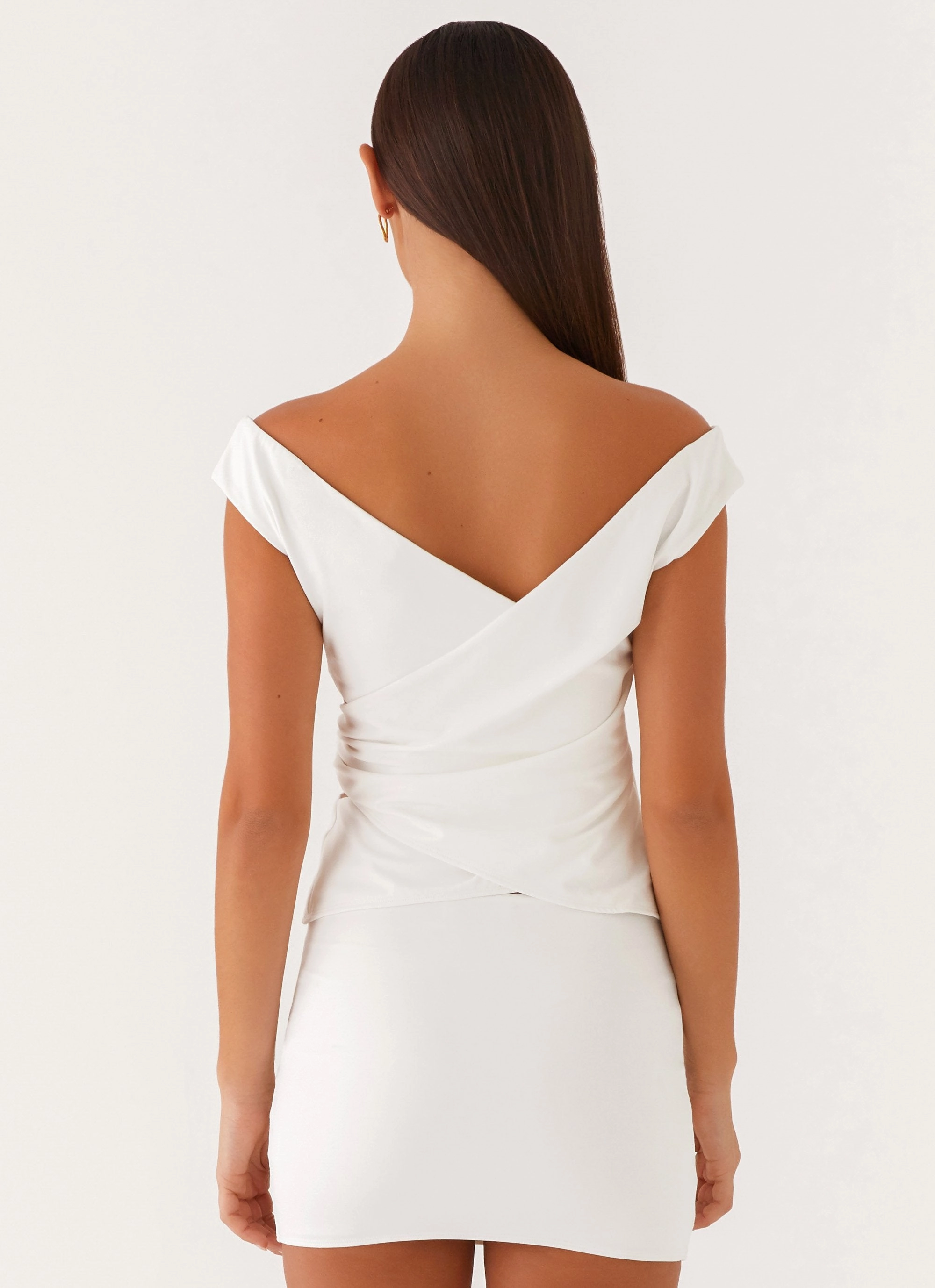 Shoreline Off Shoulder Top - White Soft Comfort Clean Finish