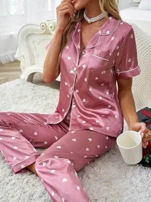Short Sleeve Heart  Fashion Design  Pajamas