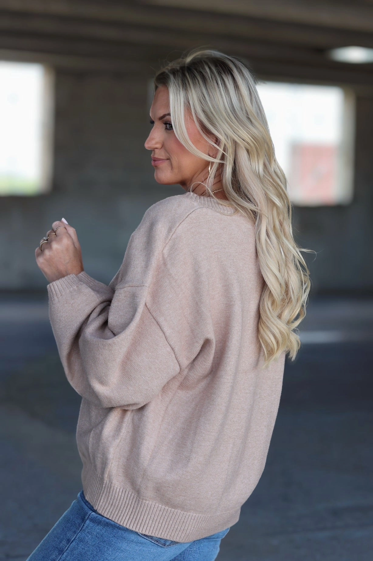 Erin V-Neck Sweater - Beige TaglessLabel