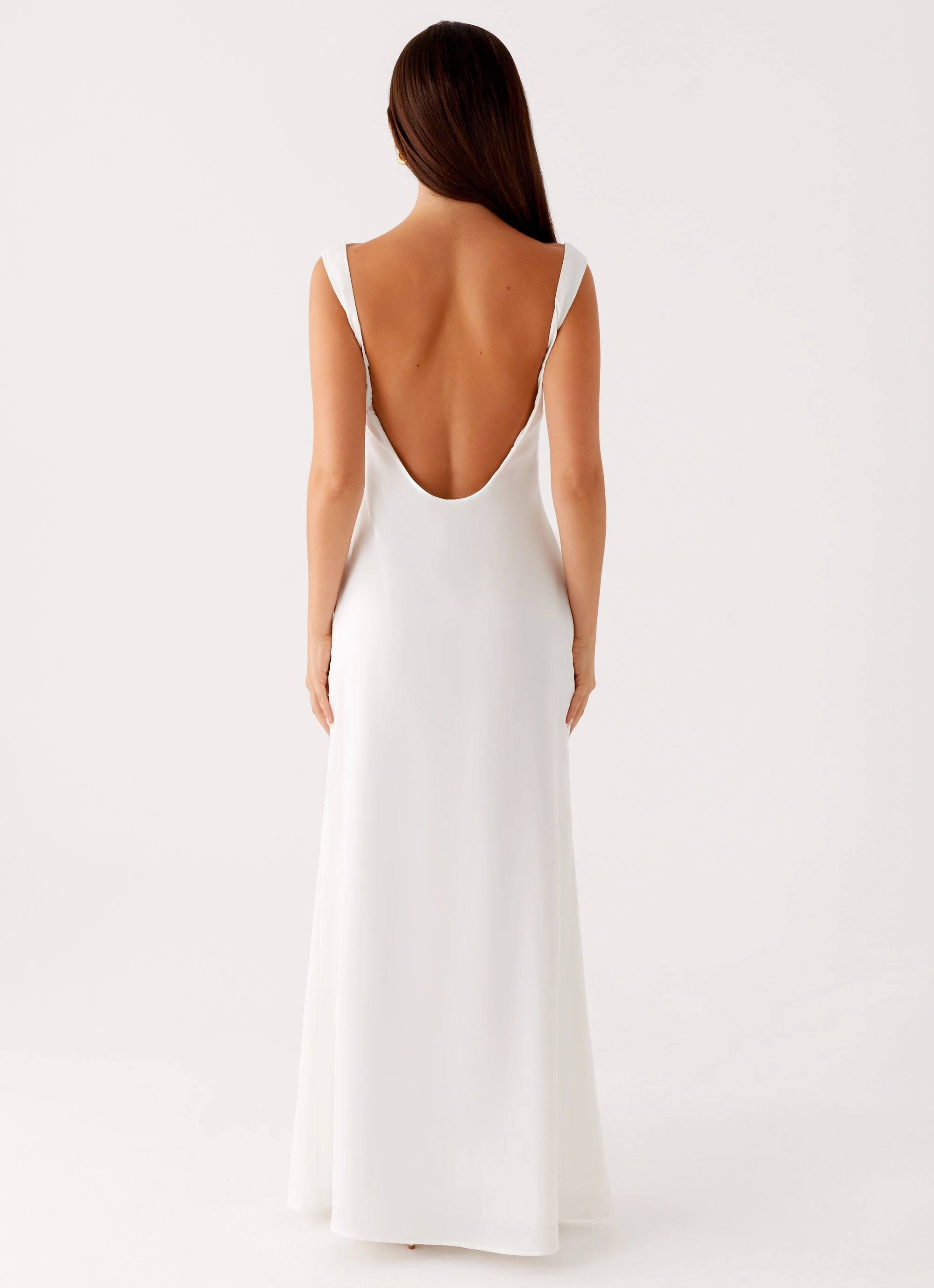 Shyla Maxi Dress - Ivory Back-Zip Pocket-Detail