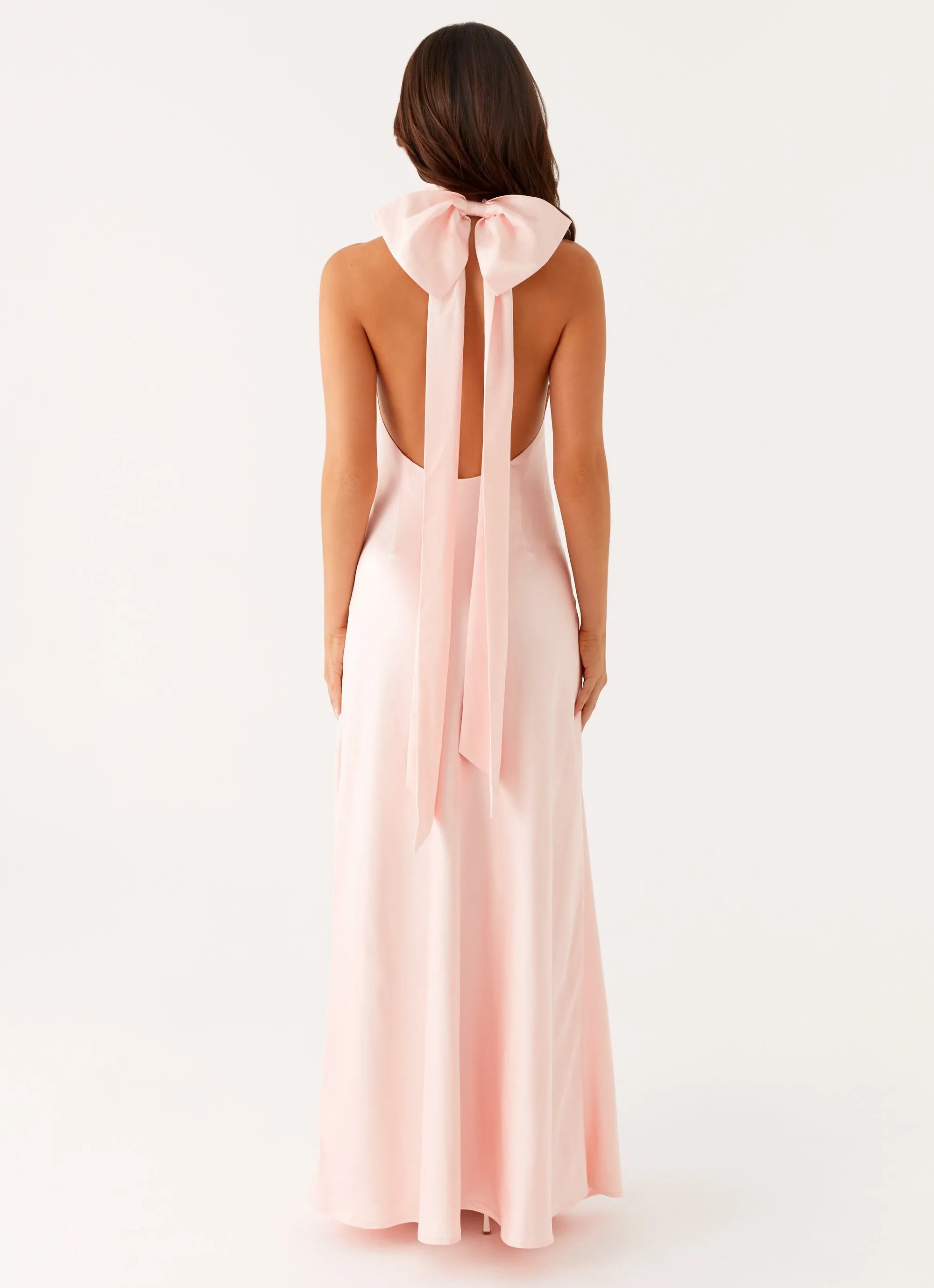 Solid Color Siani Backless Maxi Dress - Pink