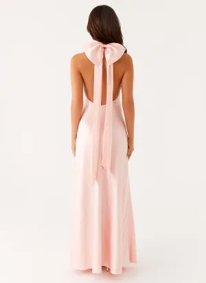 Solid Color Siani Backless Maxi Dress - Pink