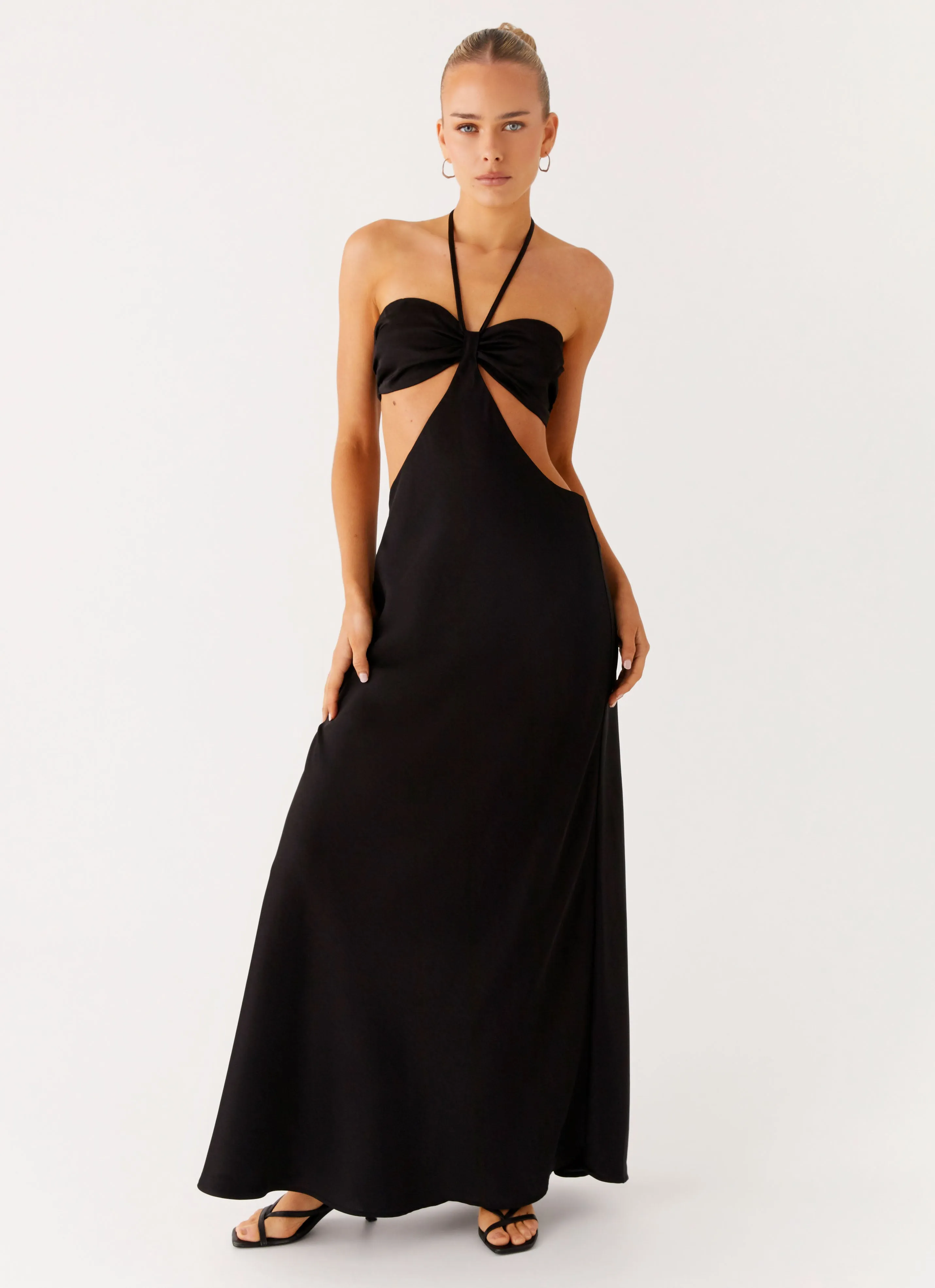All-day Comfort Sweetheart Cut Out Maxi Dress - Black
