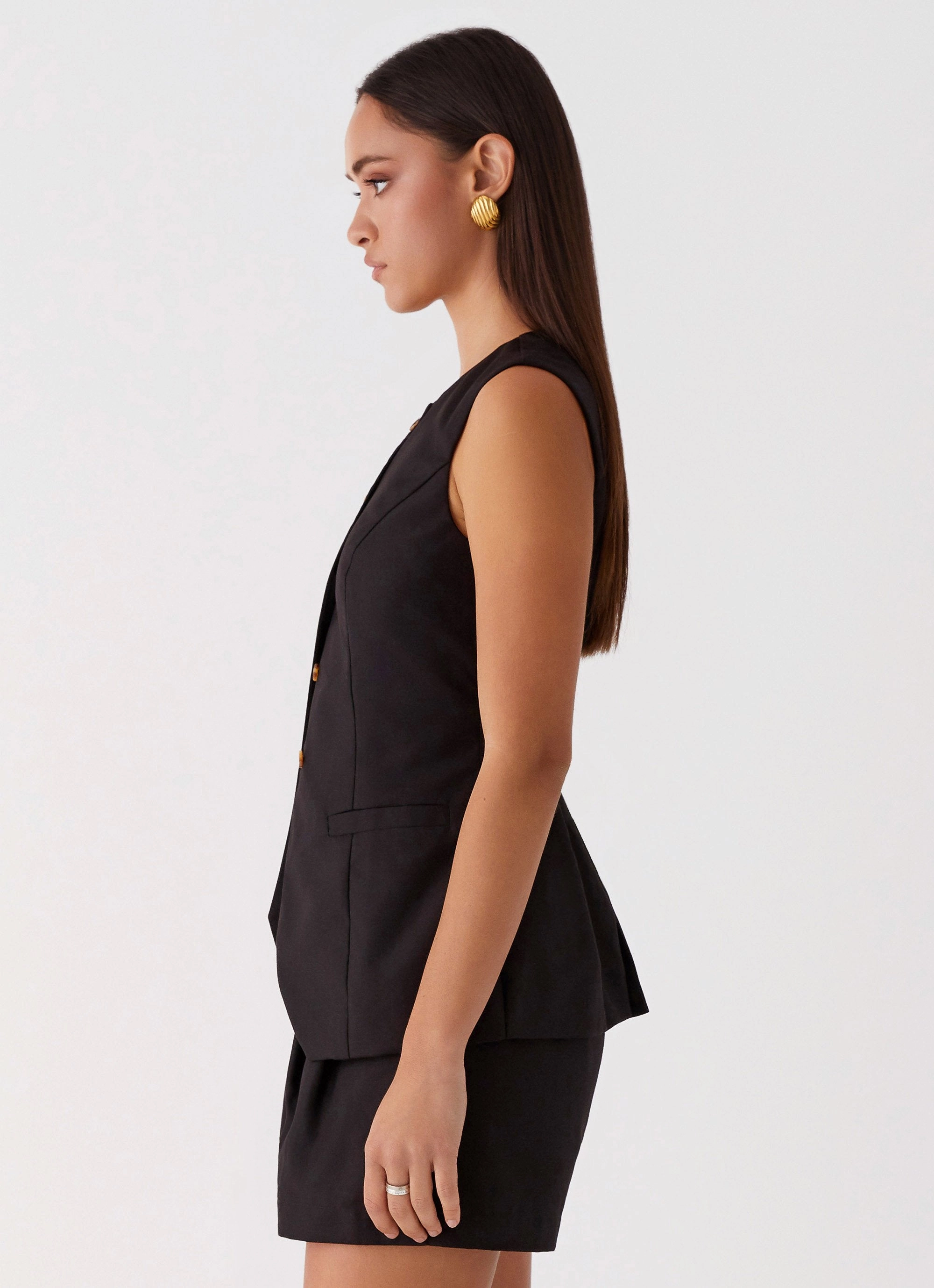 TaglessLabel Siena Style Tailored Vest - Black