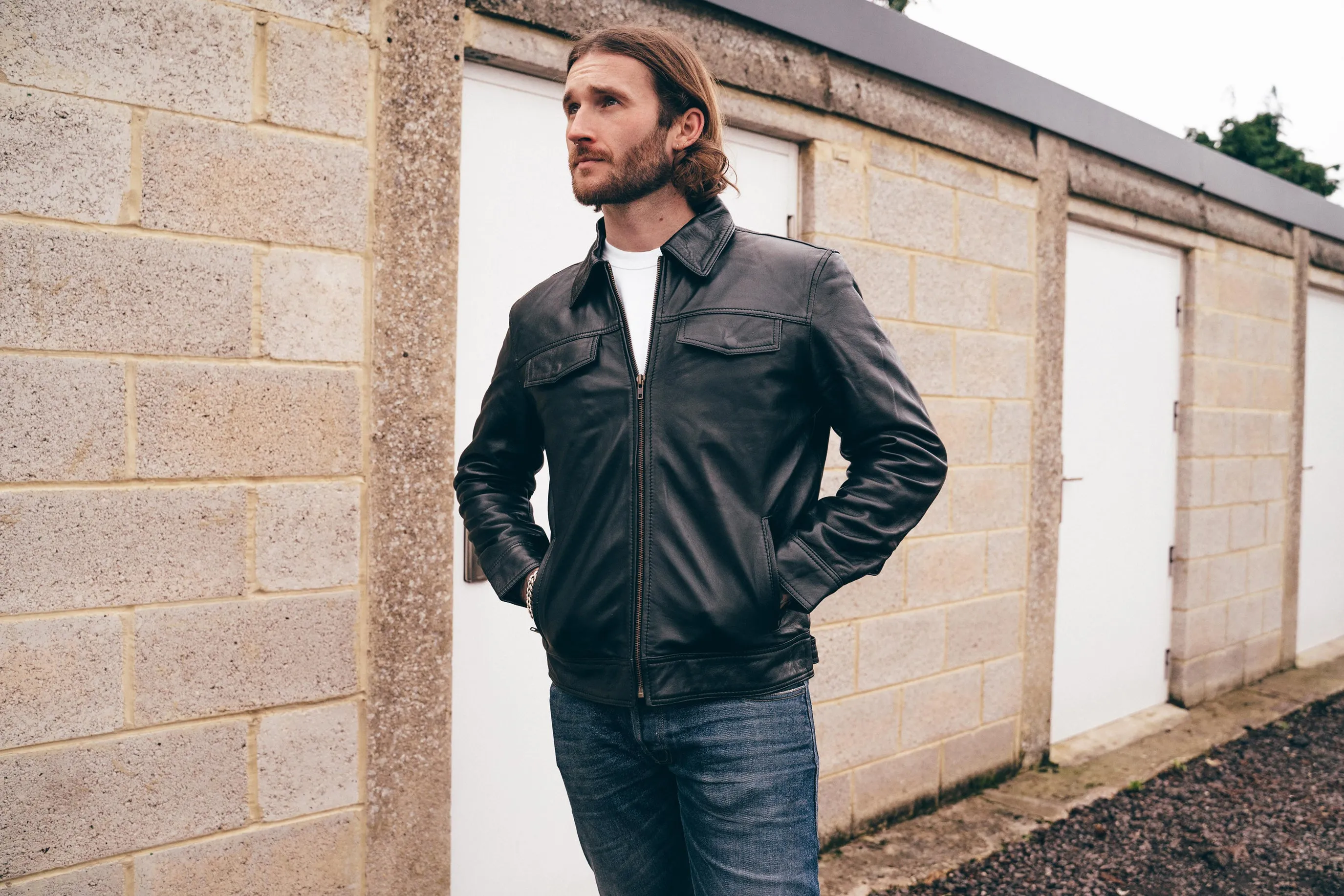 Signature City Casual Black Leather Shirt
