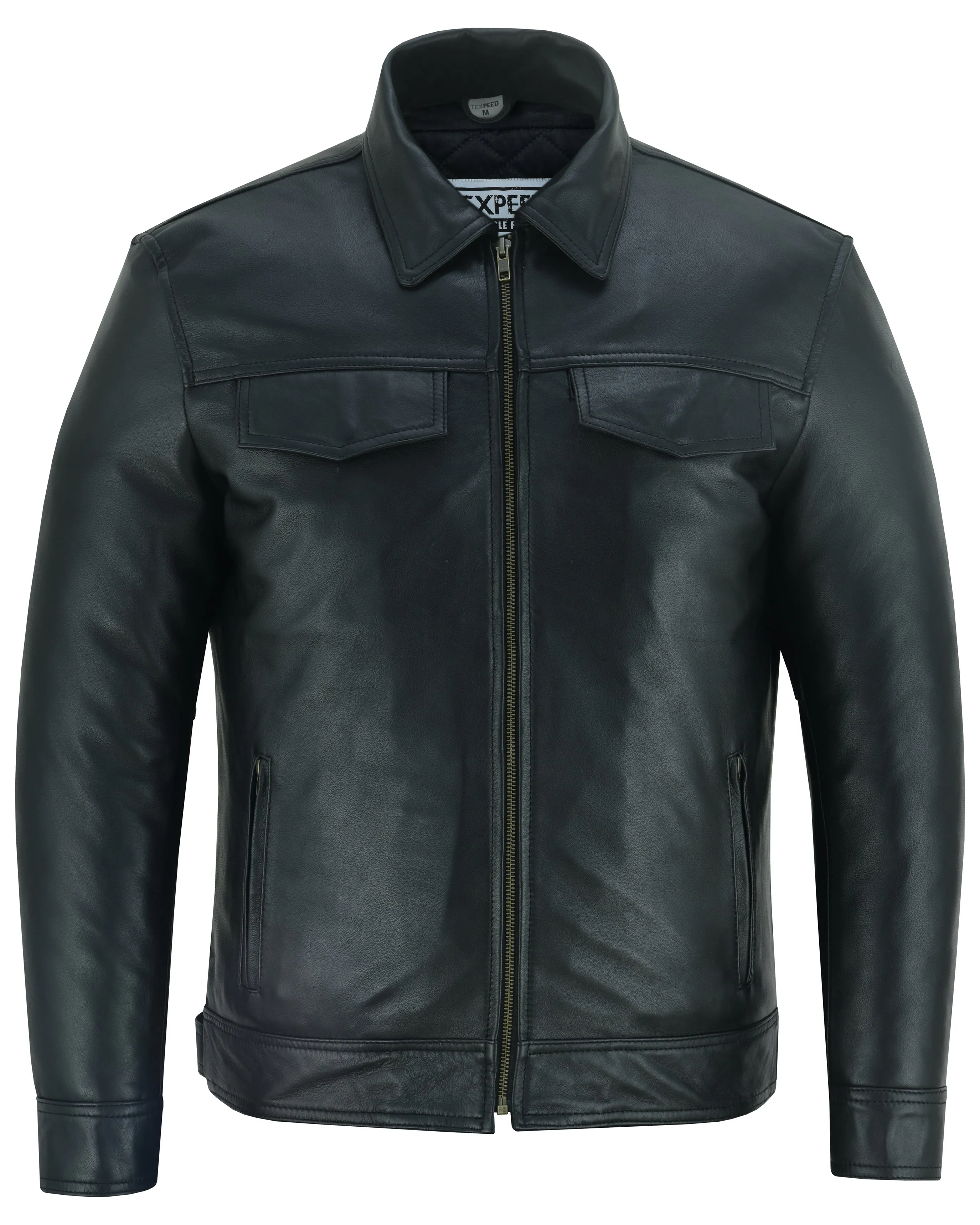 Signature City Casual Black Leather Shirt