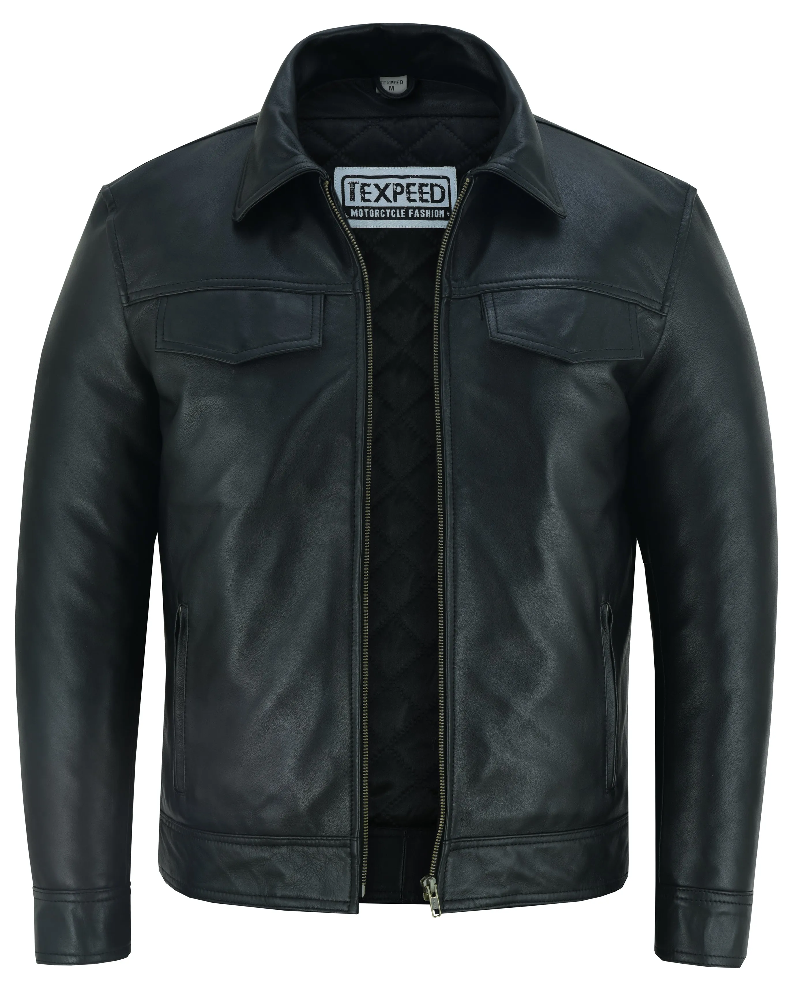 Signature City Casual Black Leather Shirt