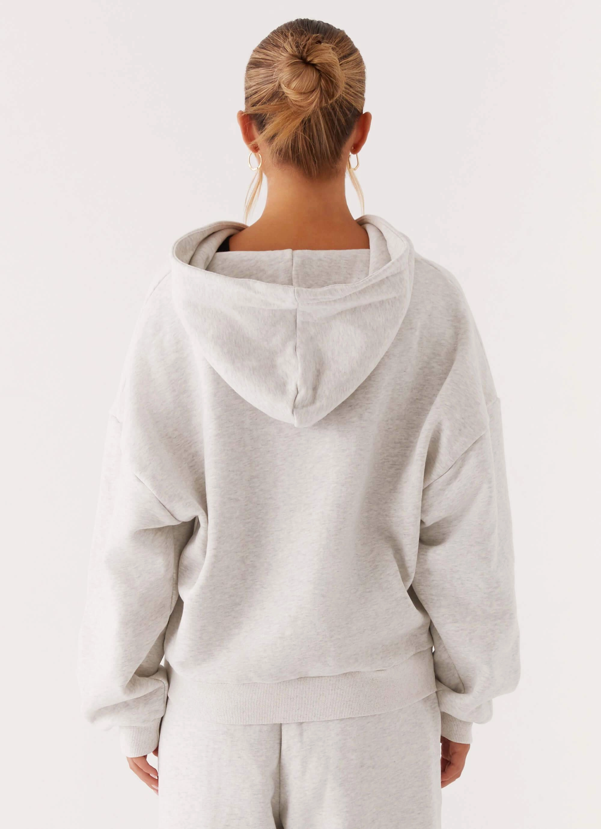 Signature Double Zip Up Hoodie - Grey Comfort Flex Fit