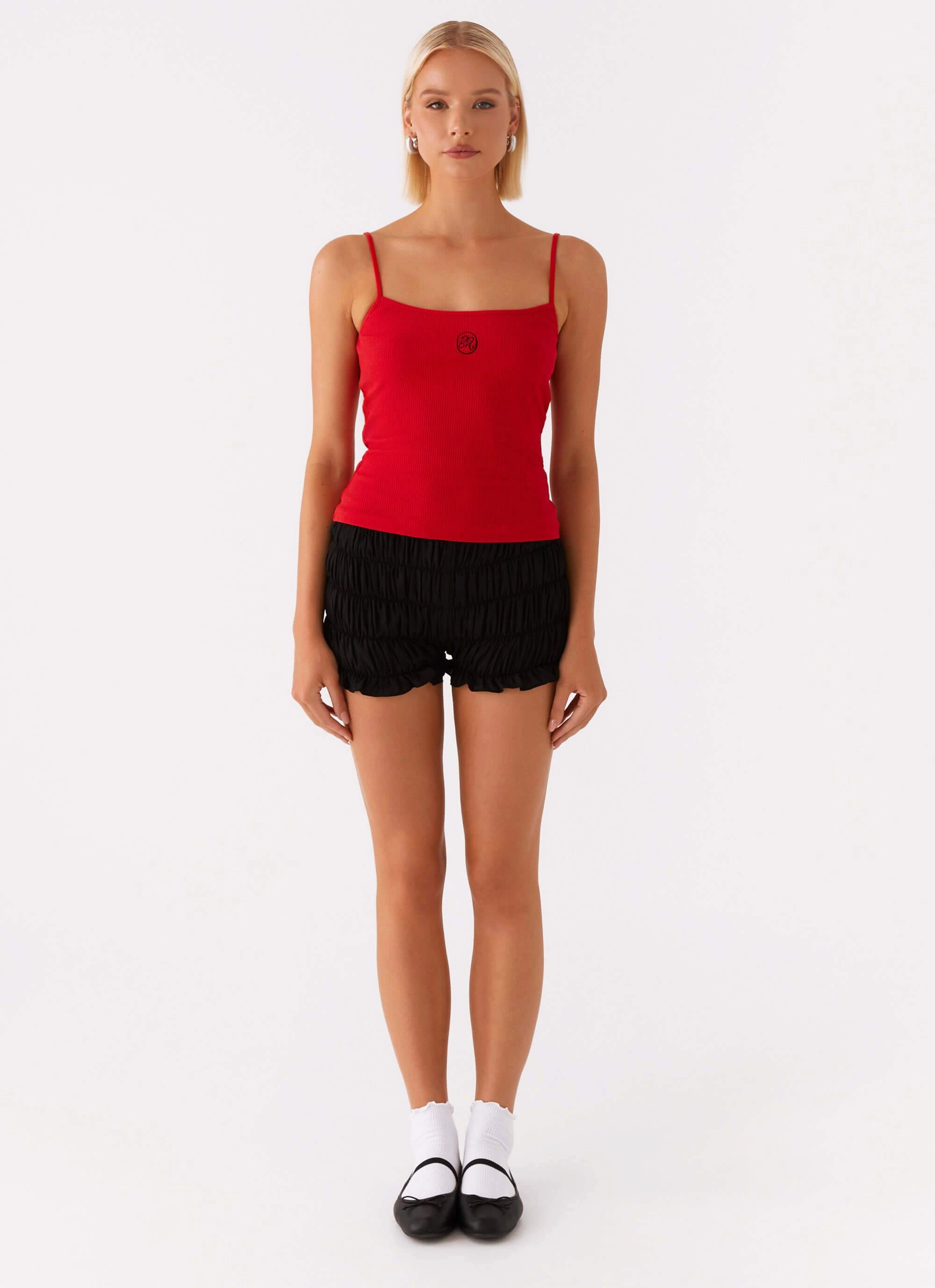 Signature Monogram Cami - Red Odor Control Technology Tailored Seams