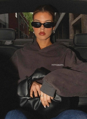 Signature Oversized Hoodie - Charcoal Neutral Tone Piece Signature Oversized Hoodie - Charcoal Reflective Detailing