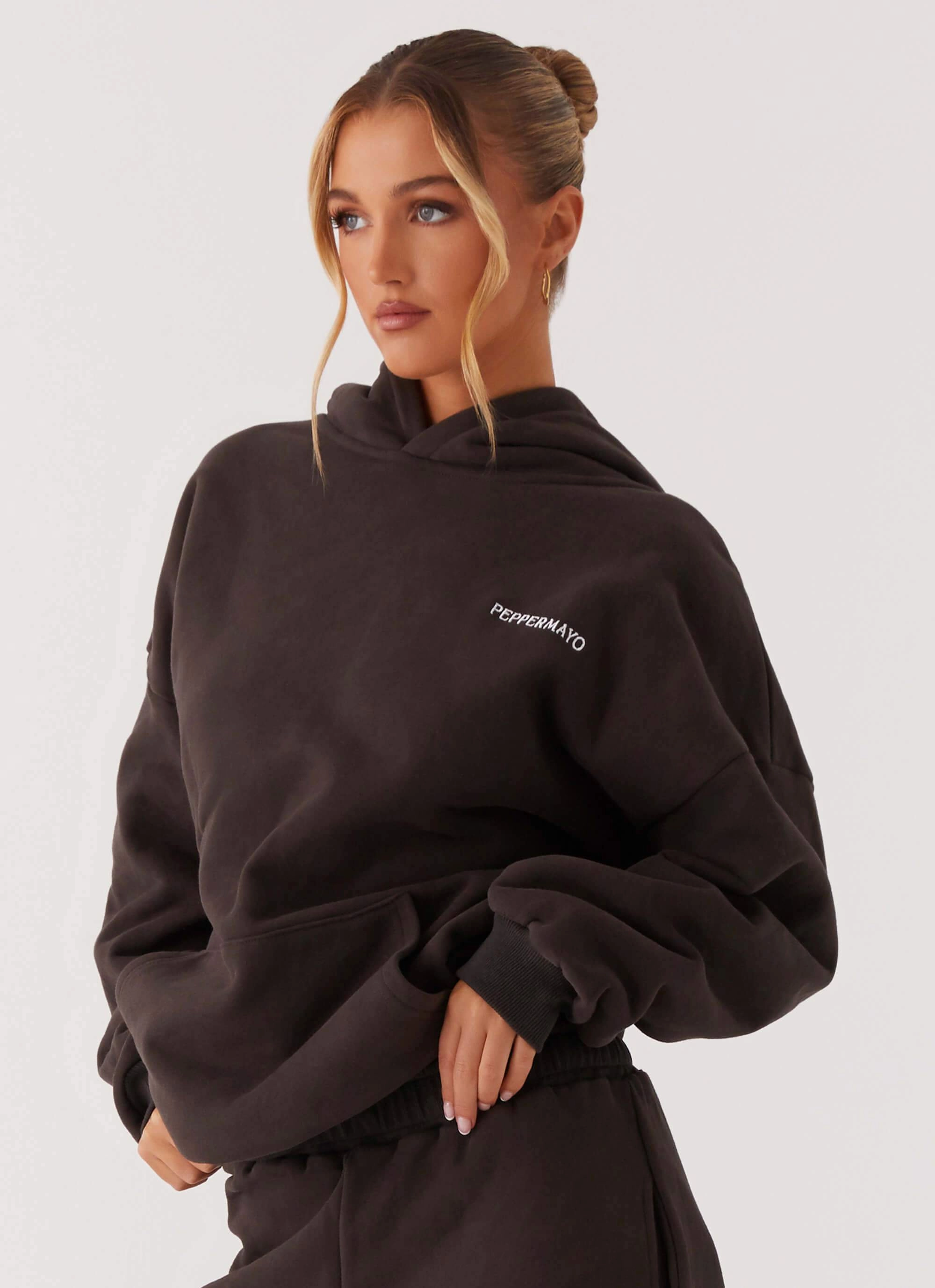 Modular Layering Compatibility Signature Oversized Hoodie - Charcoal