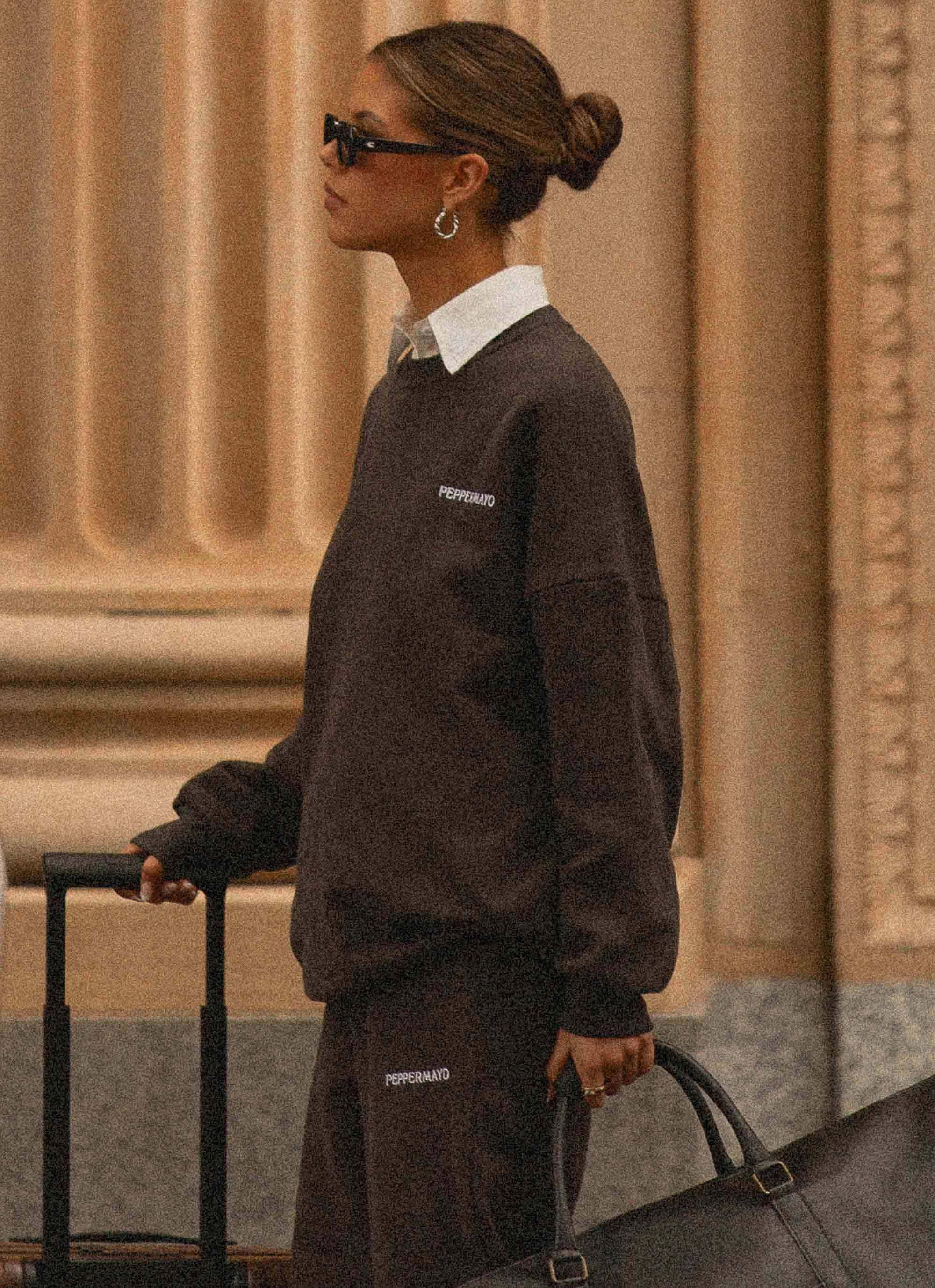 Breathable Outer Shell Signature Oversized Sweatshirt - Charcoal