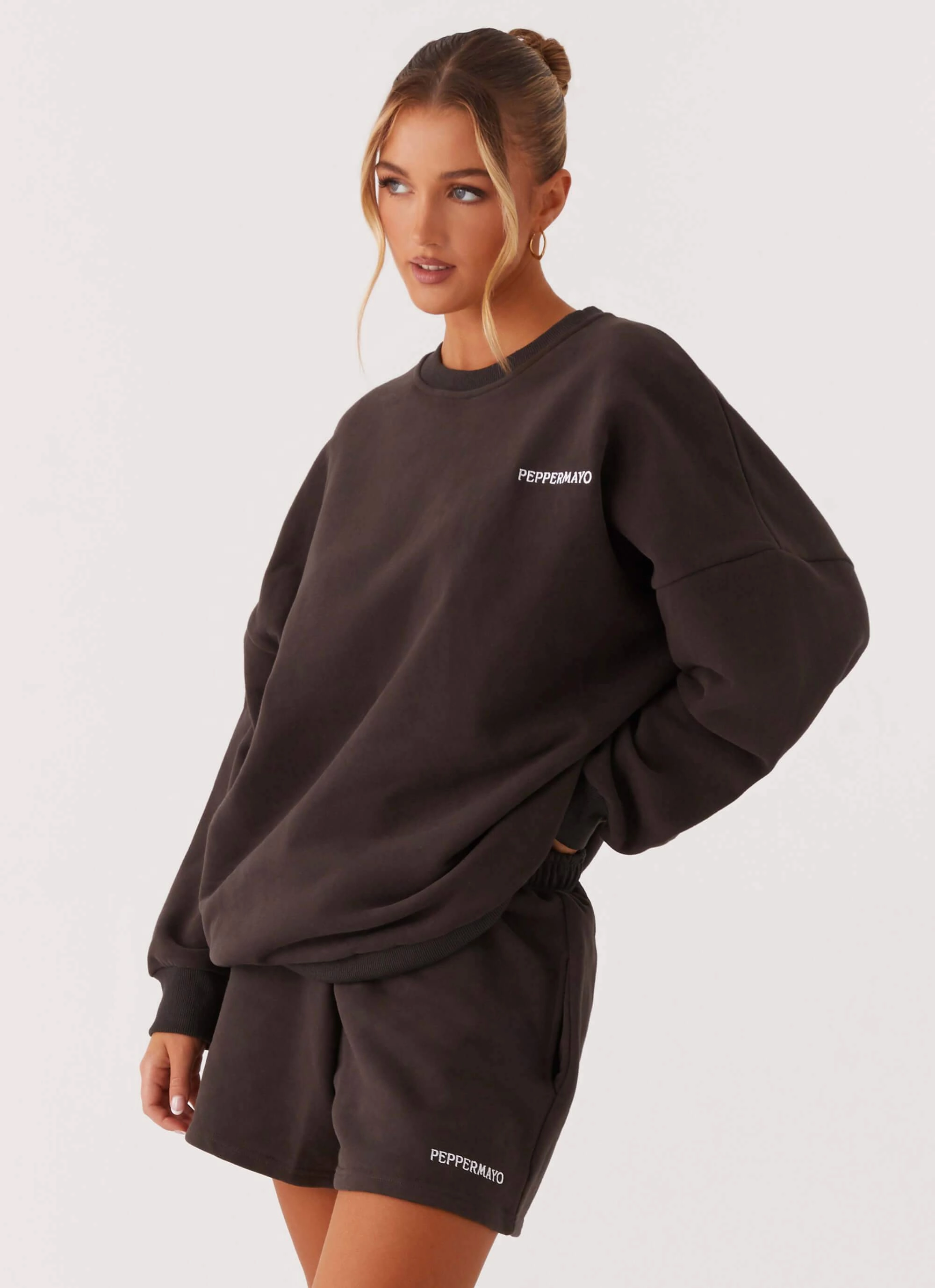 Signature Oversized Sweatshirt - Charcoal Abrasion Resistant Fabric Windproof Material