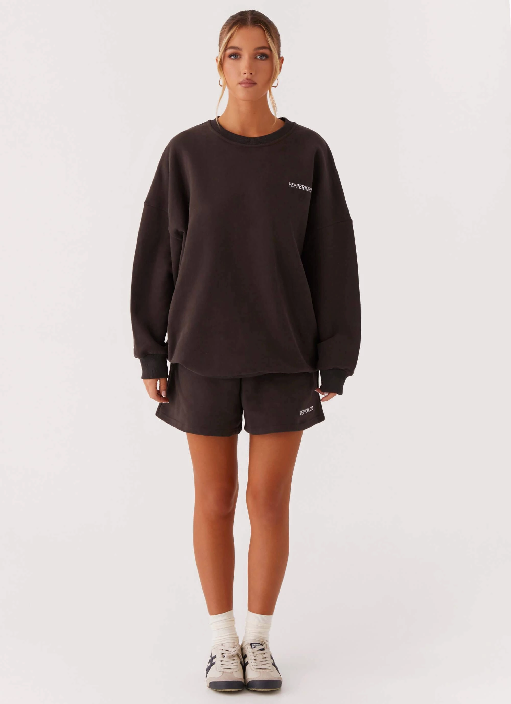 Lightweight Thermal Tech Signature Oversized Sweatshirt - Charcoal