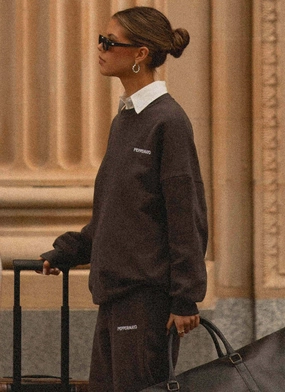 Breathable Outer Shell Signature Oversized Sweatshirt - Charcoal