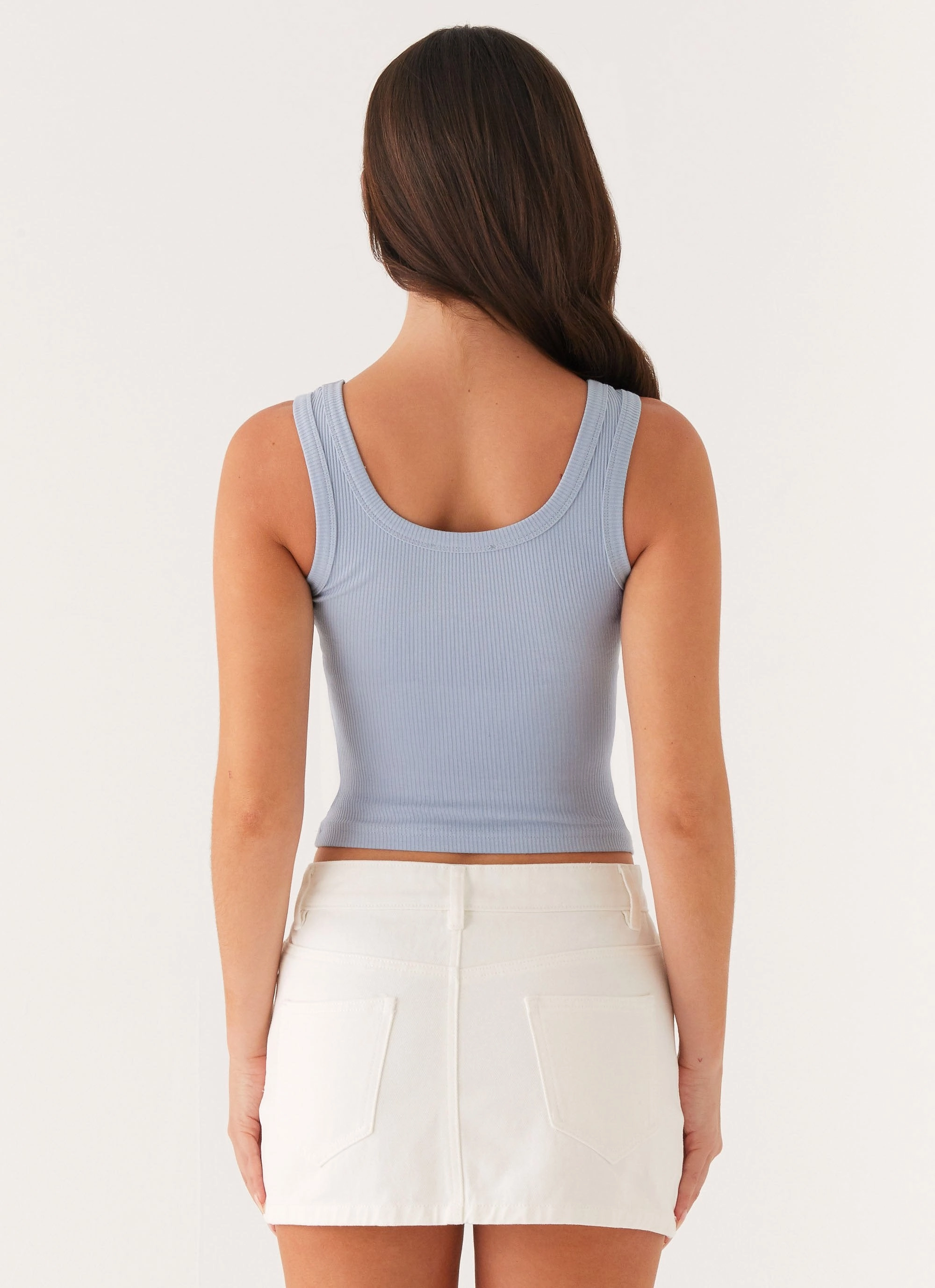 Soft Inner Lining Signature Tank Top - Slate Blue