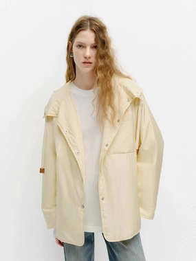 Silk Blend Hooded Coat Silk Blend Hooded Coat