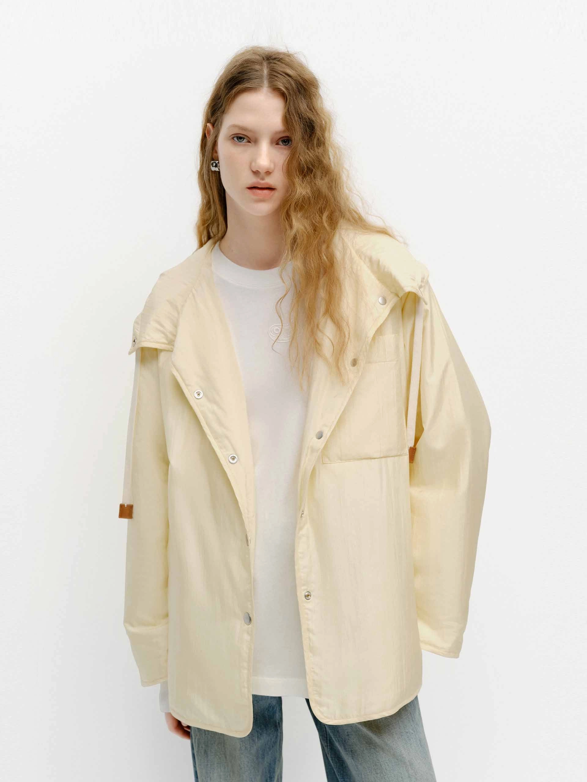 Silk Blend Hooded Coat