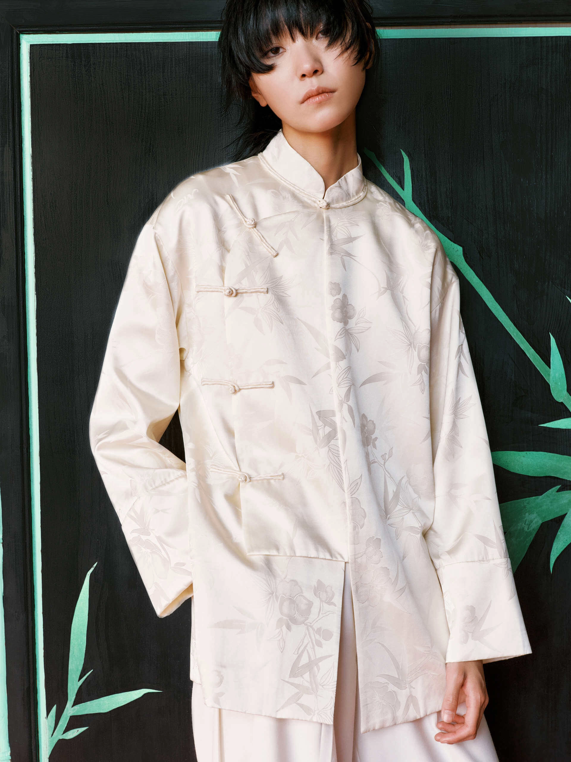 Silk Blend Jacquard Coat