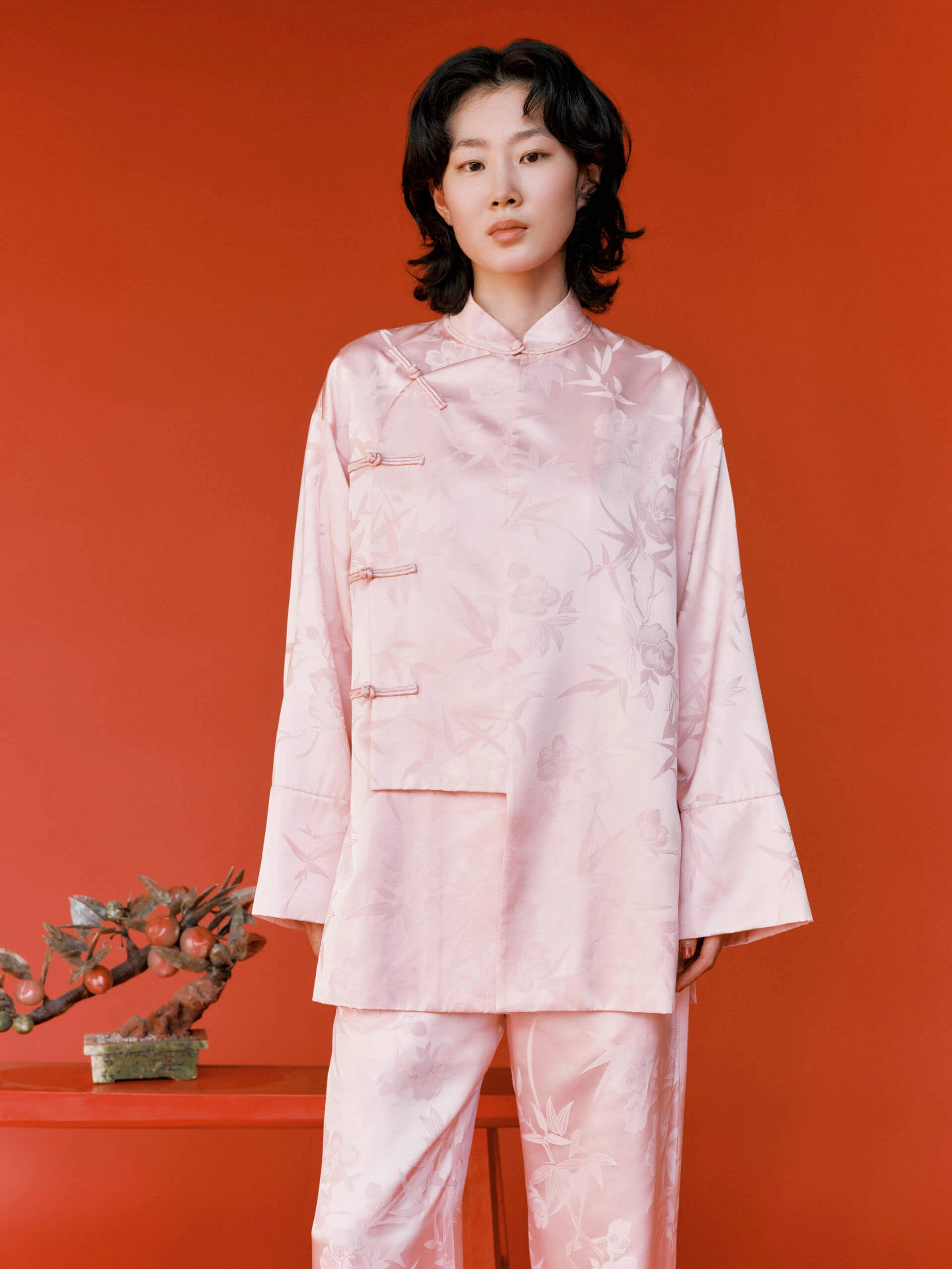 Silk Blend Jacquard Coat