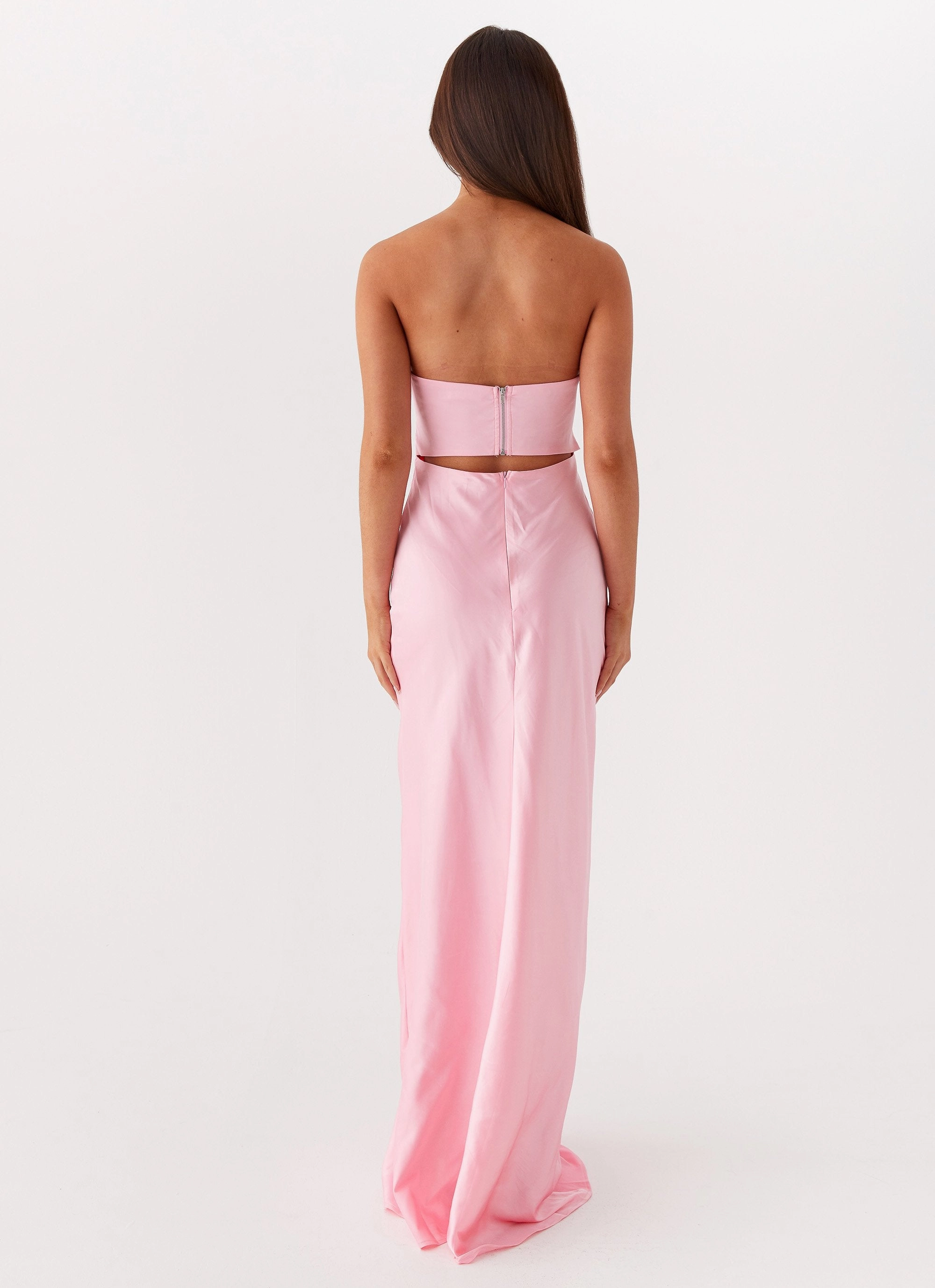 Tianna Strapless Maxi Dress - Pink Classy Look
