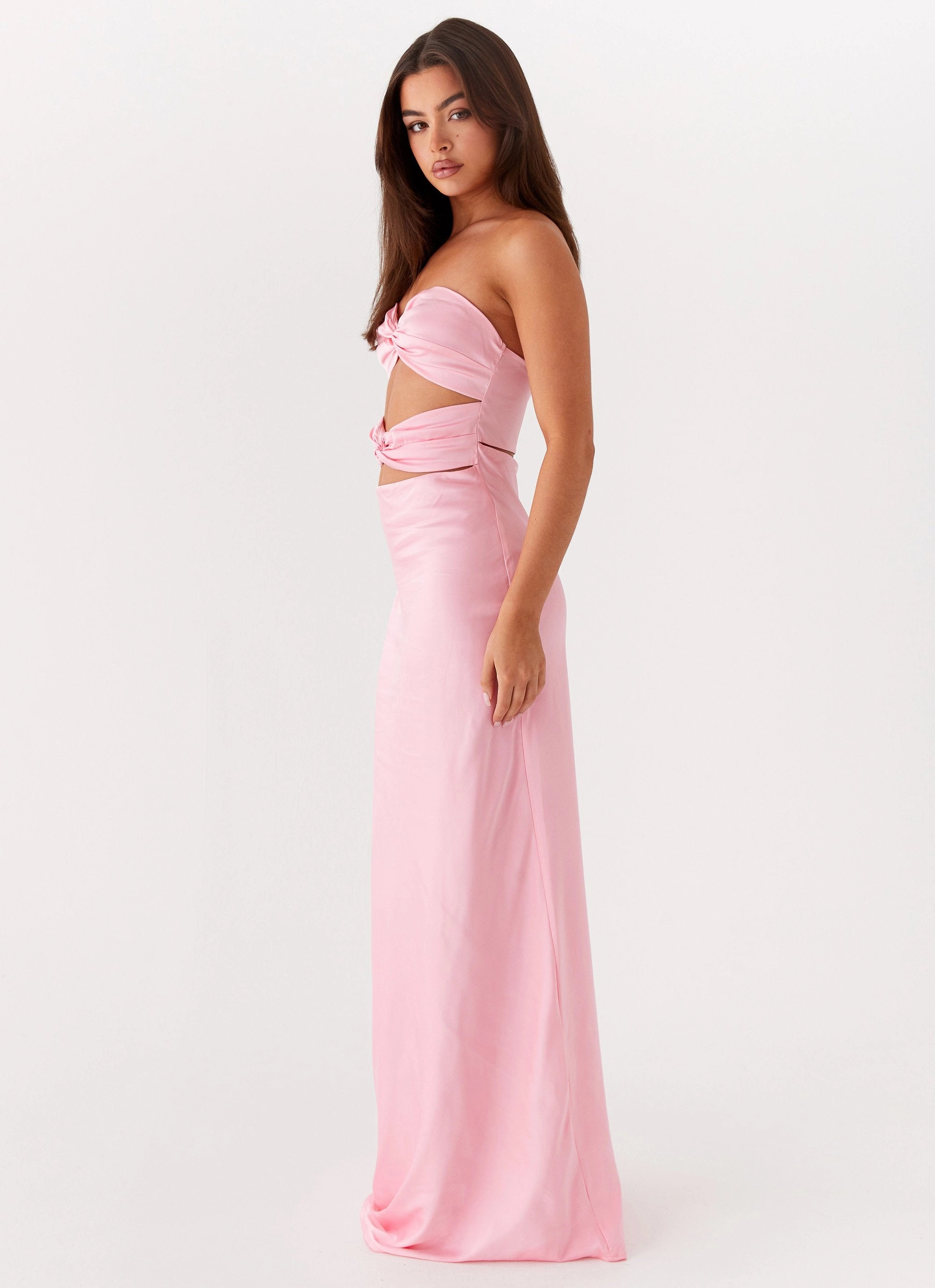 Fresh Fit Tianna Strapless Maxi Dress - Pink