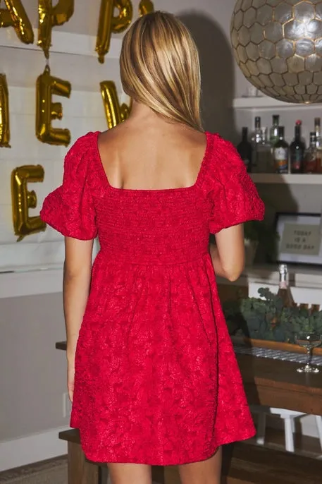 Silver Satin Jacquard Dress