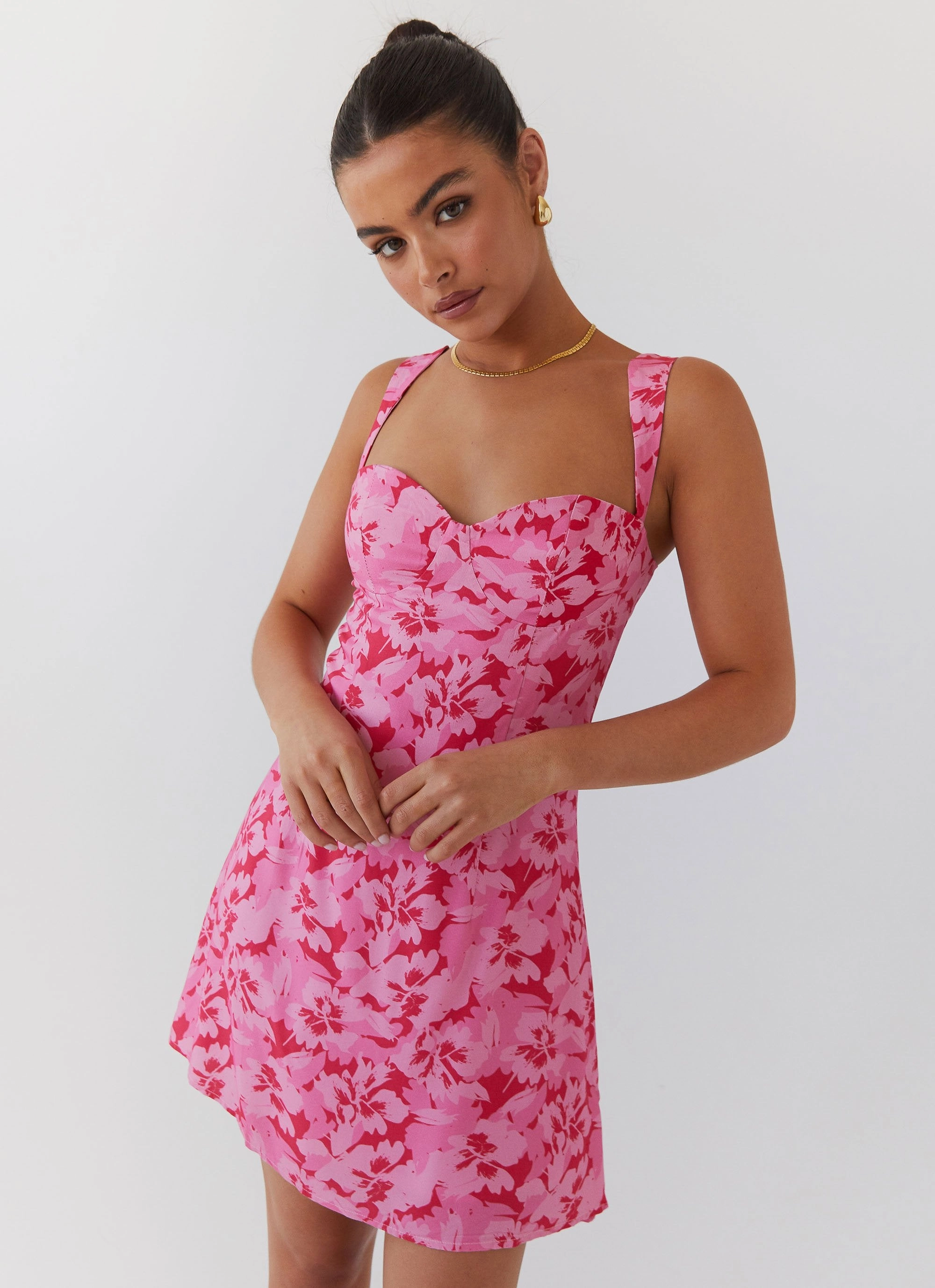 Fresh Appeal Kiah Bustier Mini Dress - Cherry Blossom