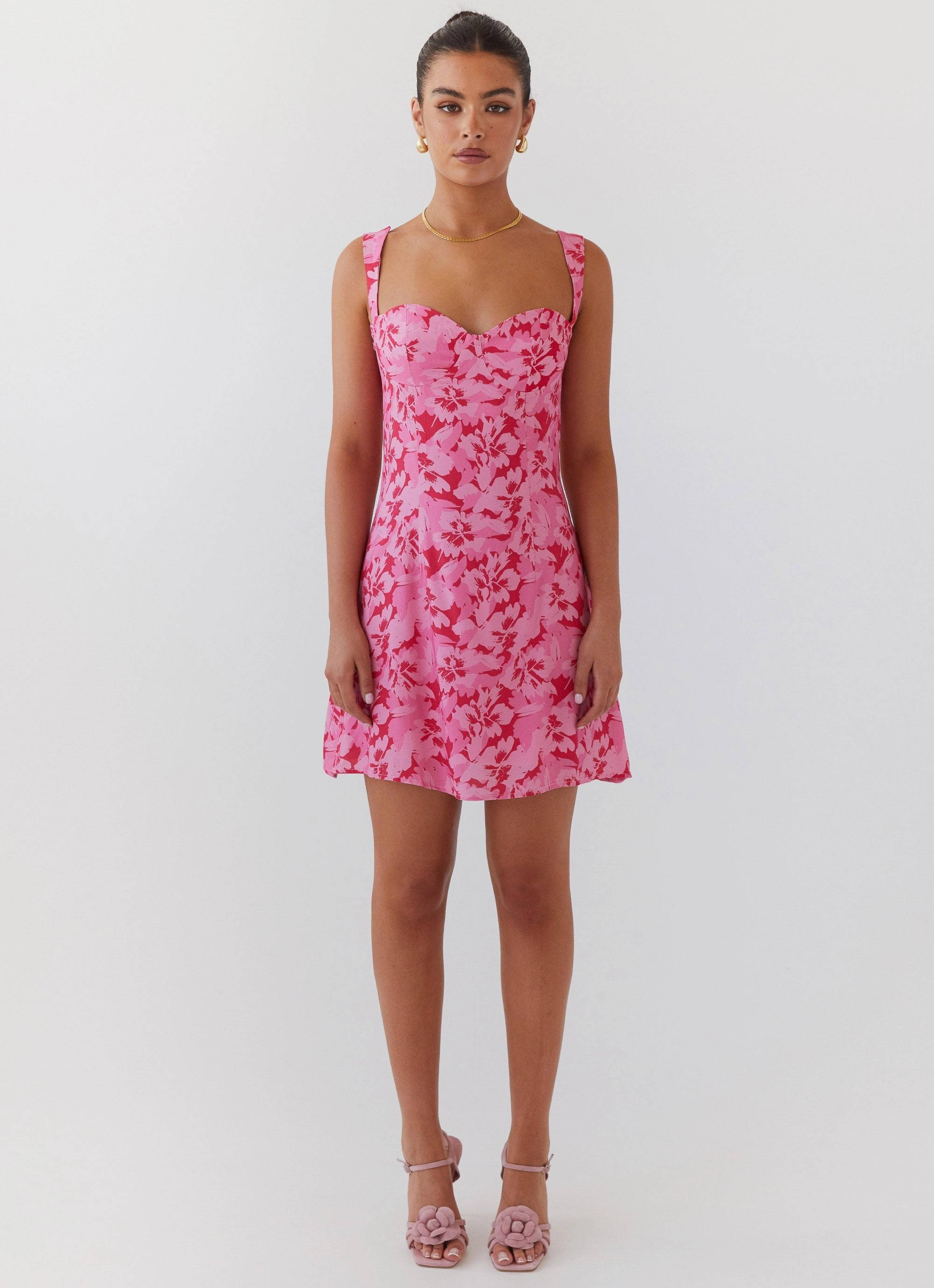 Kiah Bustier Mini Dress - Cherry Blossom Vibrant Aesthetic Street Vibe