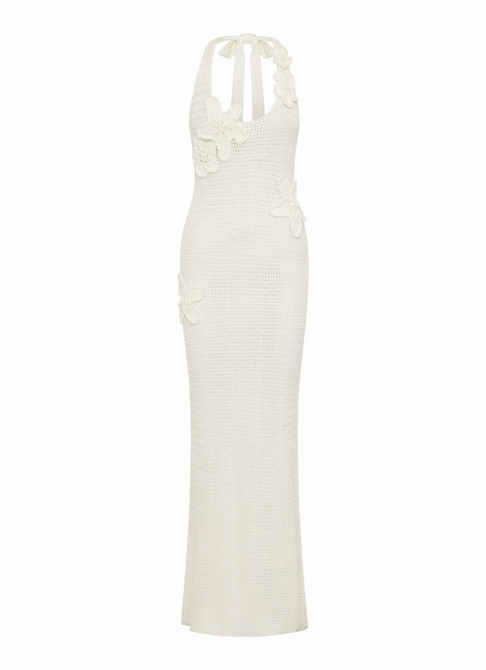 Versatile Style Casual Edge Novalee Flower Crochet Maxi Dress - Ivory