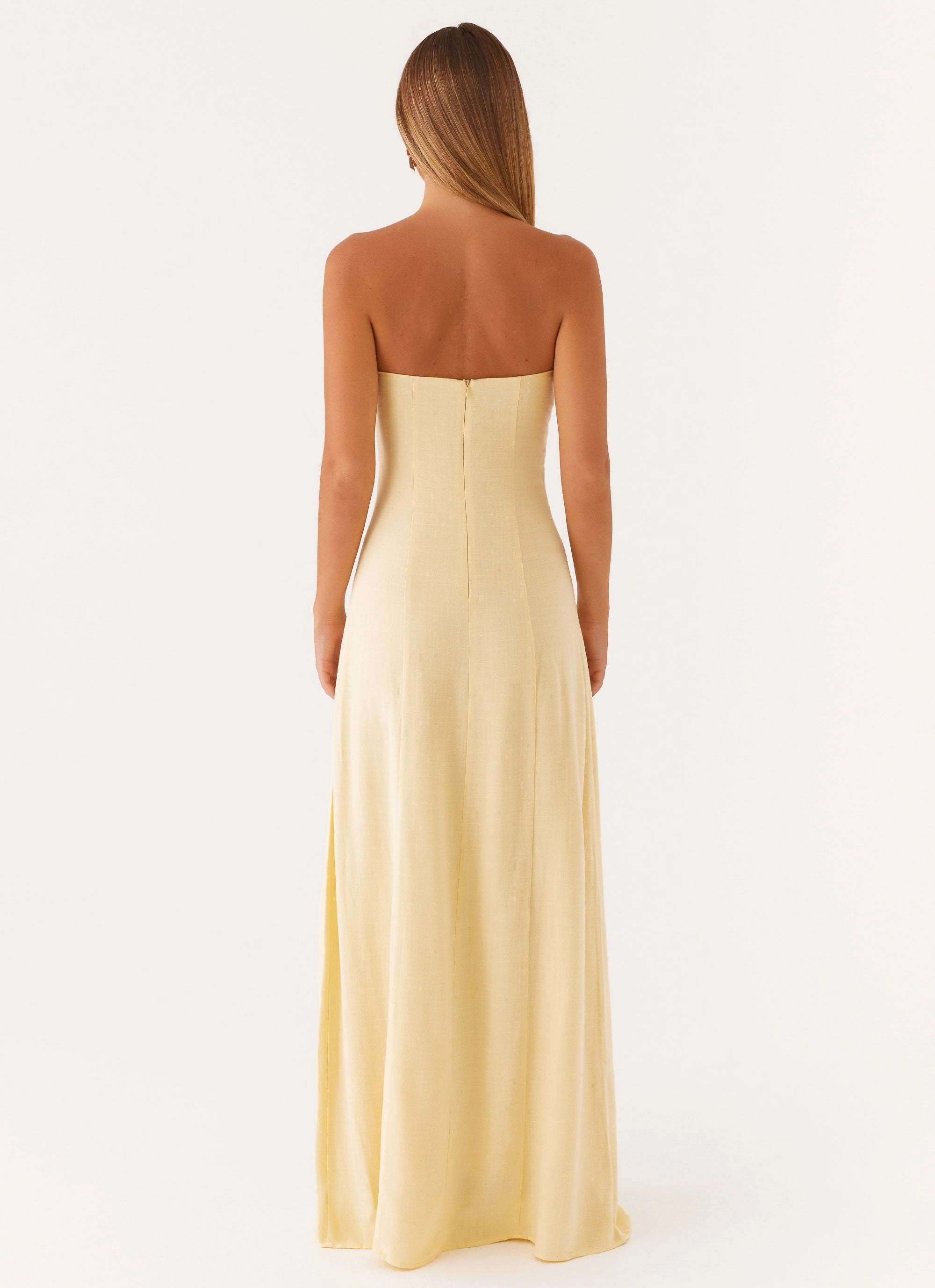 Tayla Linen Maxi Dress - Yellow Daily Go Fashionable Cut