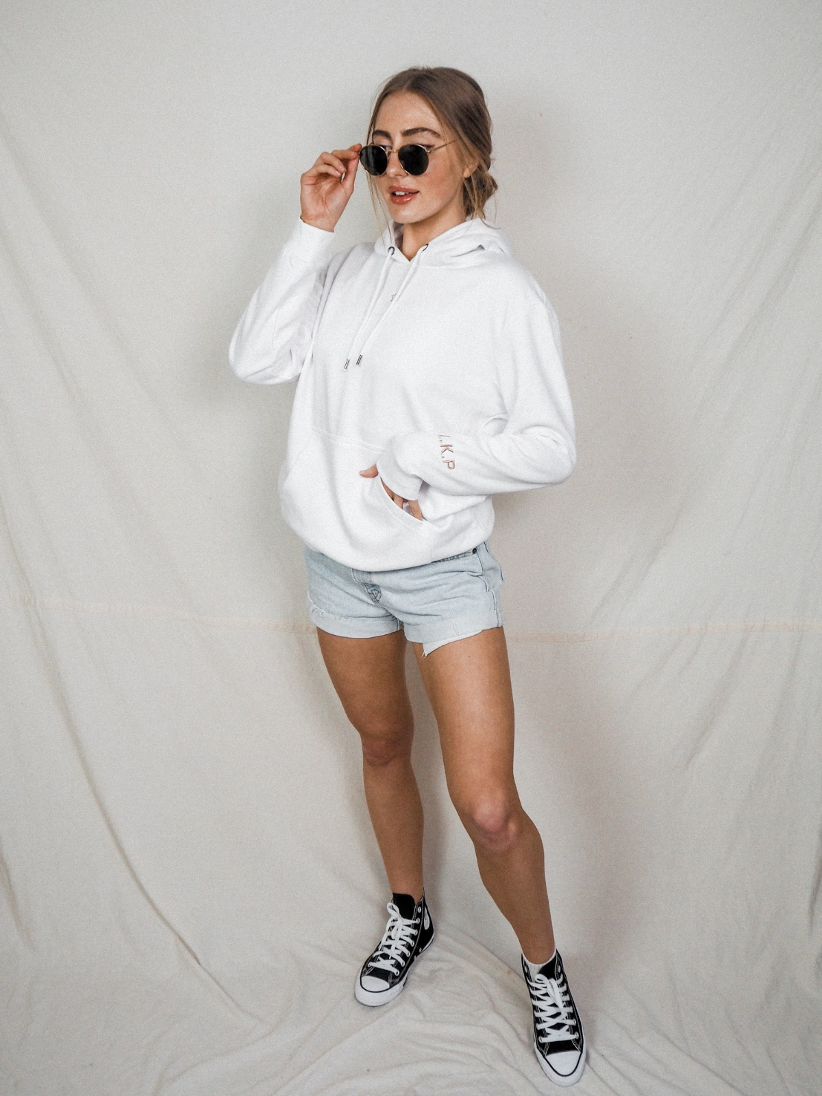 Anti Static Lining High Neck Collar Kris Personalised White Star Hoodie