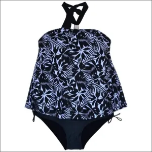 Simply Fit Women’s Plus Size Halter Tankini Bikini Swimsuit Set