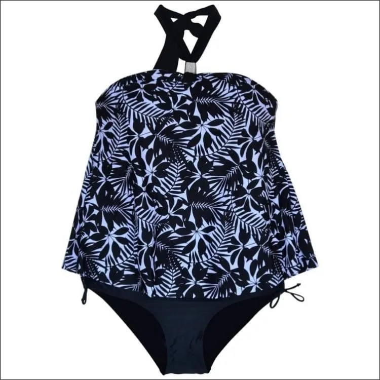 Simply Fit Women’s Plus Size Halter Tankini Bikini Swimsuit Set