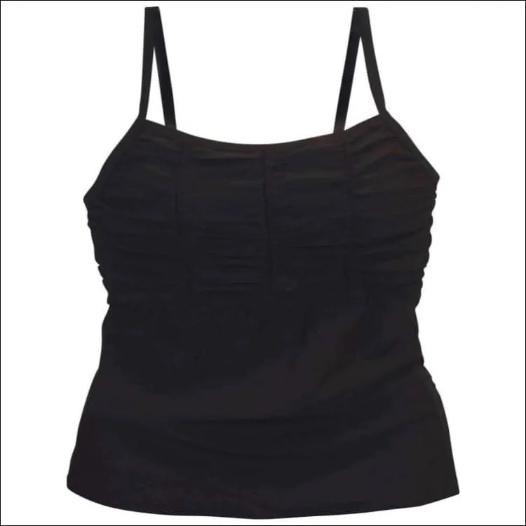 Simply Fit Women’s Plus Size Smocked Tankini Swimsuit Top 16W