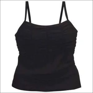 Simply Fit Women’s Plus Size Smocked Tankini Swimsuit Top 16W