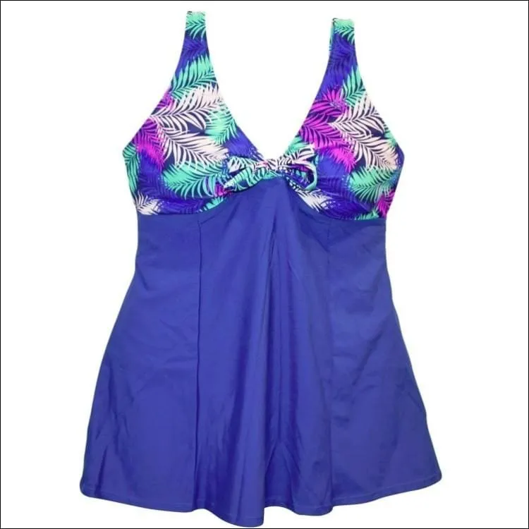 Simply Fit Women’s Plus Size Swimdress Swimsuit Front Tie 16-22