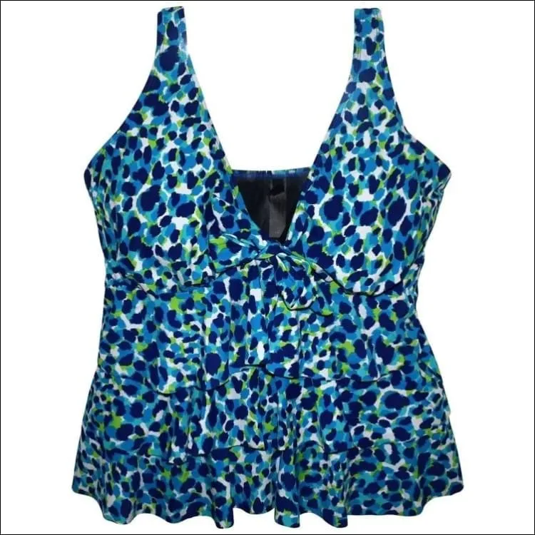 Simply Fit Women’s Plus Size Tankini Bikini Swimsuit Set Tiered Ruffle 16-24