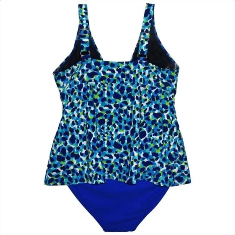 Simply Fit Women’s Plus Size Tankini Bikini Swimsuit Set Tiered Ruffle 16-24